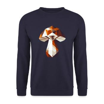Abstrakter geometrischer Pilz - Farbdesign - Unisex Pullover - Navy - Vorne - Alina (178cm) & Michal (187cm)