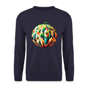 Melon géométrique : l’art esthétique Low-Poly - Sweat-shirt Unisexe - marine - Devant - Alina (178cm) & Michal (187cm)