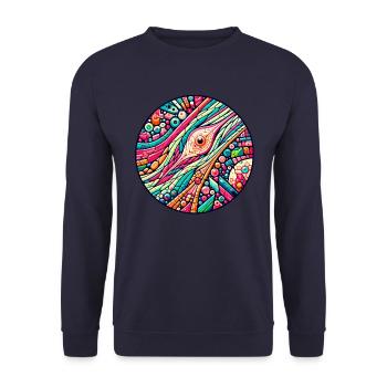 Vivid Histology Canvas: Abstract Tissue Art - Unisex Sweatshirt - navy - Front - Alina (178cm) & Michal (187cm)