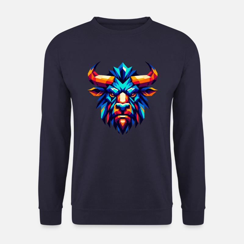 Geometric Minotaur: Mythical Beast Art - Unisex Sweatshirt - navy