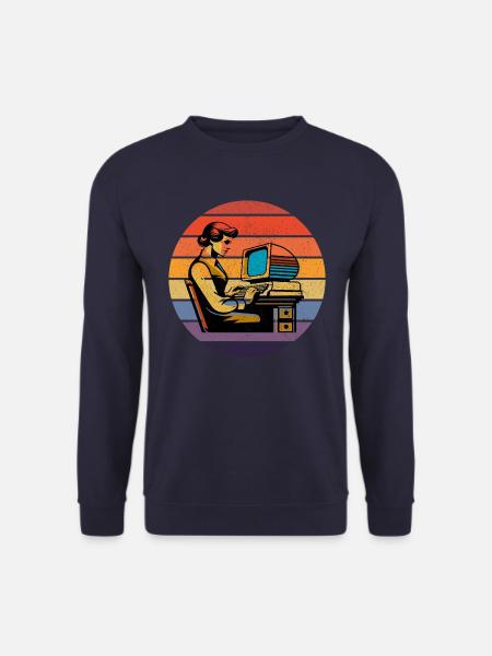 Retro Programmer: Vintage Computing Aesthetic - Unisex Sweatshirt - navy