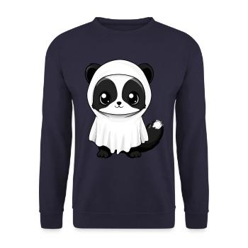 Stinktier Halloween Comic Geist - Unisex Pullover - Navy - Vorne - Alina (178cm) & Michal (187cm)