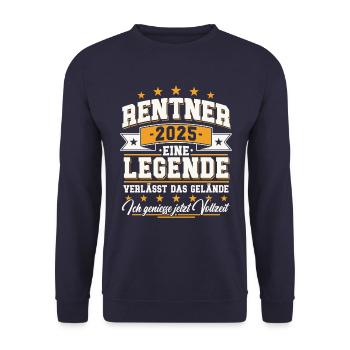 Rentner 2025 Ruhestand Rente 2025 Geschenk - Unisex Pullover - Navy - Vorne - Alina (178cm) & Michal (187cm)