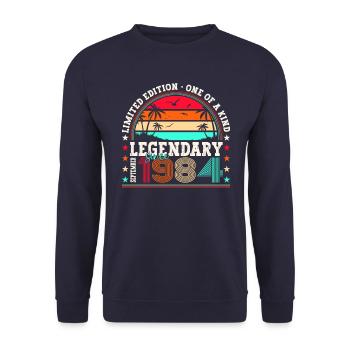 Légendaire cadeau du 38e anniversaire de septembre 1984 - Sweat-shirt Unisexe - marine - Devant - Alina (178cm) & Michal (187cm)