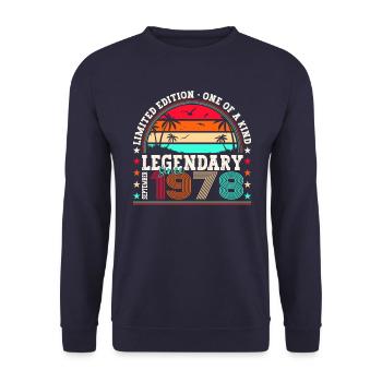 Légendaire cadeau d’anniversaire de septembre 1978 - Sweat-shirt Unisexe - marine - Devant - Alina (178cm) & Michal (187cm)