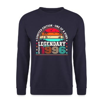 Legendary September 1996 26th birthday gift - Unisex Sweatshirt - navy - Front - Alina (178cm) & Michal (187cm)