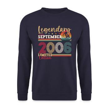 Legendary September 2006 16th Birthday Gift - Unisex Sweatshirt - navy - Front - Alina (178cm) & Michal (187cm)