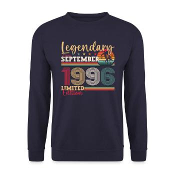 Legendary September 1996 26th birthday gift - Unisex Sweatshirt - navy - Front - Alina (178cm) & Michal (187cm)