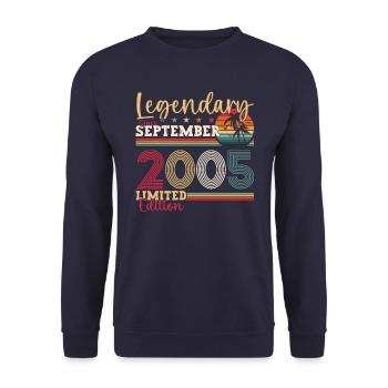 Legendary September 2005 17th Birthday Gift - Unisex Sweatshirt - navy - Front - Alina (178cm) & Michal (187cm)