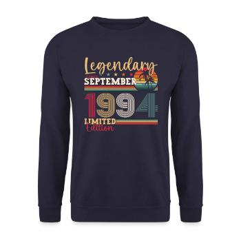 Légendaire cadeau d’anniversaire de septembre 1994 - Sweat-shirt Unisexe - marine - Devant - Alina (178cm) & Michal (187cm)