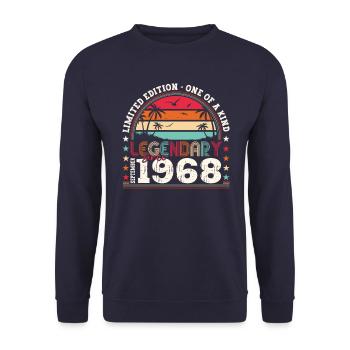 Legendary September 1968 54th birthday gift - Unisex Sweatshirt - navy - Front - Alina (178cm) & Michal (187cm)