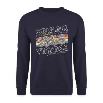 Septembre Né 1956 Cadeau du 66e anniversaire - Sweat-shirt Unisexe - marine - Devant - Alina (178cm) & Michal (187cm)