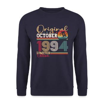 Original Octobre 1994 28th Birthday Gift Cool - Sweat-shirt Unisexe - marine - Devant - Alina (178cm) & Michal (187cm)