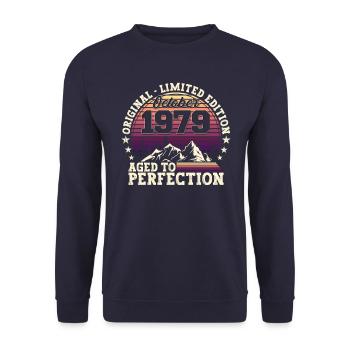 Original Octobre 1979 43e anniversaire Cadeau - Sweat-shirt Unisexe - marine - Devant - Alina (178cm) & Michal (187cm)