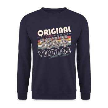 Original October 1955 67th Birthday Gift Cool - Unisex Sweatshirt - navy - Front - Alina (178cm) & Michal (187cm)