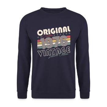 Original October 1976 46th Birthday Gift Cool - Unisex Sweatshirt - navy - Front - Alina (178cm) & Michal (187cm)