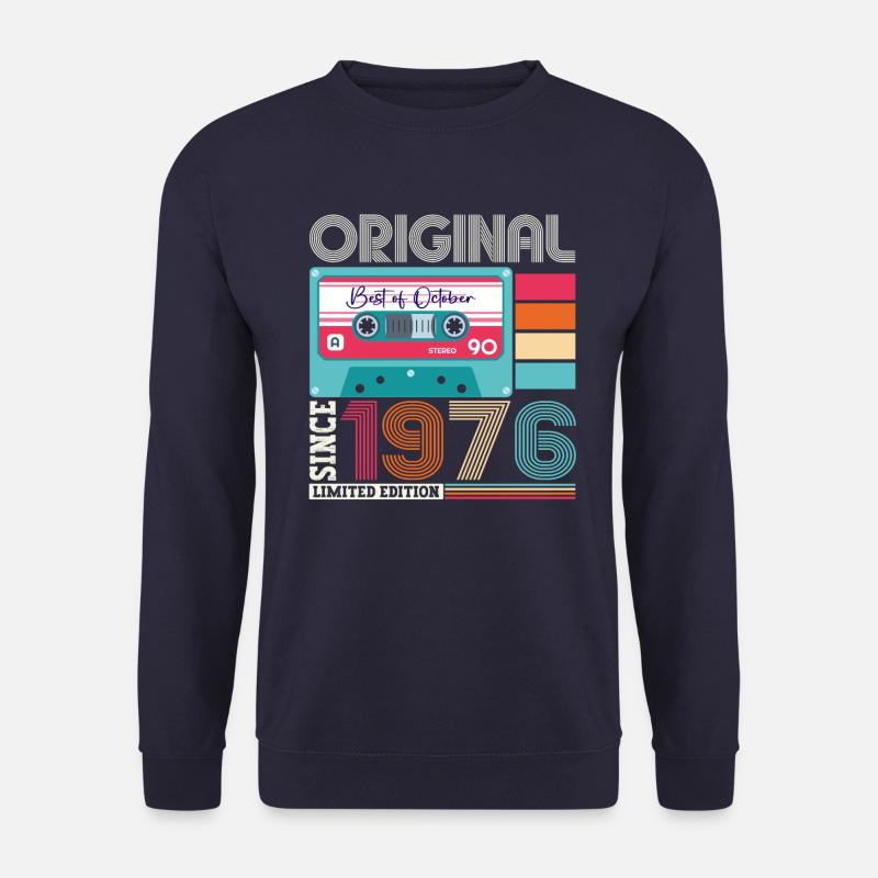 Oktober Jahrgang 1976 46. Geburtstag Geschenk Tape - Unisex Pullover - Navy