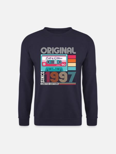 Oktober Jahrgang 1997 25. Geburtstag Geschenk Tape - Unisex Pullover - Navy