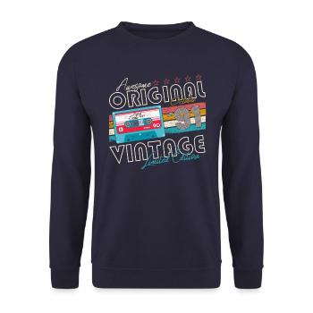 Oktober Jahrgang 1991 31. Geburtstag Geschenk Tape - Unisex Pullover - Navy - Vorne - Alina (178cm) & Michal (187cm)