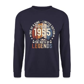 Légendaire depuis 1955 67ème cadeau d’anniversaire Génial - Sweat-shirt Unisexe - marine - Devant - Alina (178cm) & Michal (187cm)