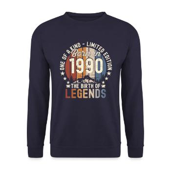 Légendaire depuis 1990 32ème cadeau d’anniversaire Génial - Sweat-shirt Unisexe - marine - Devant - Alina (178cm) & Michal (187cm)