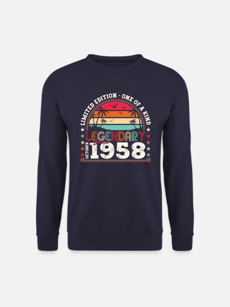 Legendär seit Oktober 1958 64. Geburtstag Geschenk - Unisex Pullover - Navy