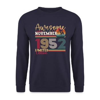 Original November 1952 70th birthday gift - Unisex Sweatshirt - navy - Front - Alina (178cm) & Michal (187cm)