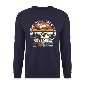 Original novembre 1958 64e anniversaire cadeau - Sweat-shirt Unisexe - marine - Devant - Alina (178cm) & Michal (187cm)