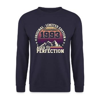 Novembre né 1993 - Cadeau de 29e anniversaire - Sweat-shirt Unisexe - marine - Devant - Alina (178cm) & Michal (187cm)