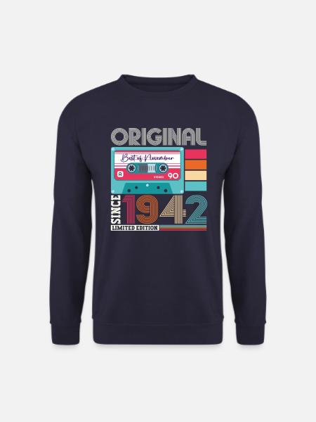 November born 1942 80th birthday present - Unisex Sweatshirt - navy