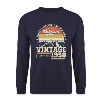 Original novembre 1958 64e anniversaire cadeau - Sweat-shirt Unisexe - marine - Devant - Alina (178cm) & Michal (187cm)