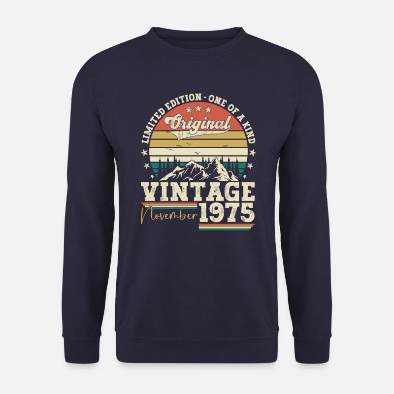 Original November 1975 47. Geburtstag Geschenk - Unisex Pullover - Navy