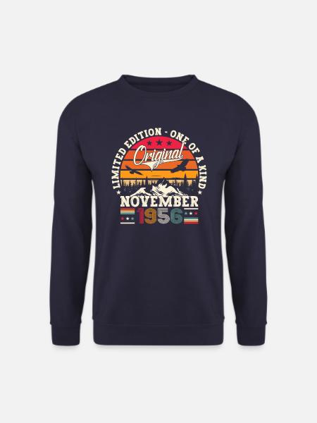 Original November 1956 66. Geburtstag Geschenk - Unisex Pullover - Navy