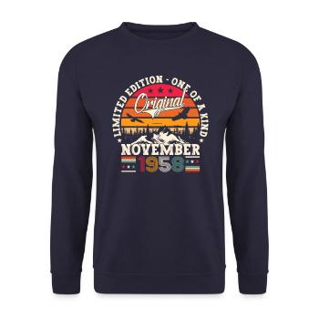 Original novembre 1958 64e anniversaire cadeau - Sweat-shirt Unisexe - marine - Devant - Alina (178cm) & Michal (187cm)