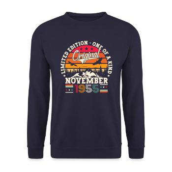 Original novembre 1955 67e anniversaire cadeau - Sweat-shirt Unisexe - marine - Devant - Alina (178cm) & Michal (187cm)