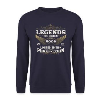 Legend November 2003 19th Birthday Gift Fun - Unisex Sweatshirt - navy - Front - Alina (178cm) & Michal (187cm)