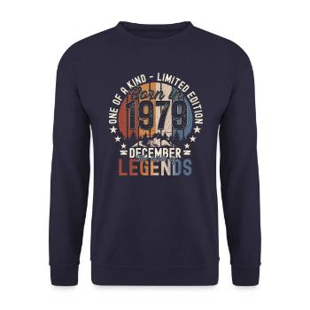 Cadeau original du 43e anniversaire de décembre 1979 - Sweat-shirt Unisexe - marine - Devant - Alina (178cm) & Michal (187cm)