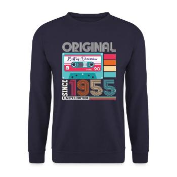 Décembre Né 1955 67e anniversaire cadeau - Sweat-shirt Unisexe - marine - Devant - Alina (178cm) & Michal (187cm)
