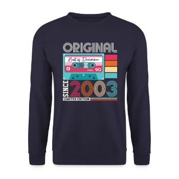 Décembre Année 2003 Cadeau du 19e anniversaire - Sweat-shirt Unisexe - marine - Devant - Alina (178cm) & Michal (187cm)