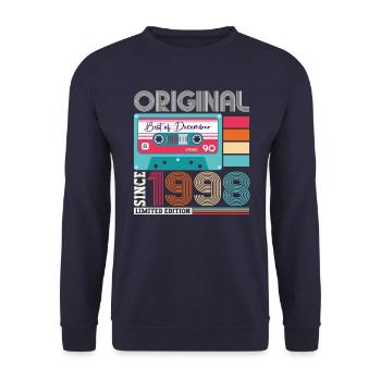 December Born 1998 24th birthday gift - Unisex Sweatshirt - navy - Front - Alina (178cm) & Michal (187cm)