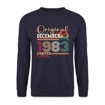 Original décembre 1983 39e cadeau d’anniversaire - Sweat-shirt Unisexe - marine - Devant - Alina (178cm) & Michal (187cm)