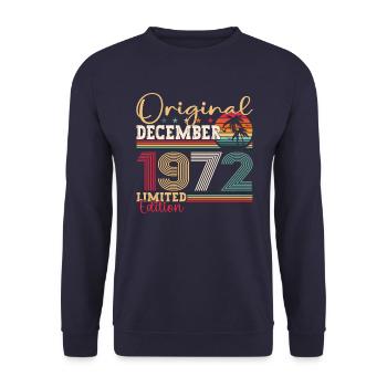 Cadeau original du 50e anniversaire de décembre 1972 - Sweat-shirt Unisexe - marine - Devant - Alina (178cm) & Michal (187cm)