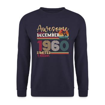 Né en décembre 1960 cadeau de 62e anniversaire - Sweat-shirt Unisexe - marine - Devant - Alina (178cm) & Michal (187cm)