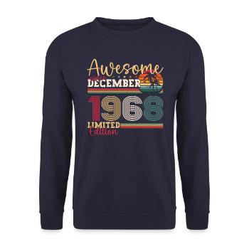 Original December 1968 54th Birthday Gift - Unisex Sweatshirt - navy - Front - Alina (178cm) & Michal (187cm)