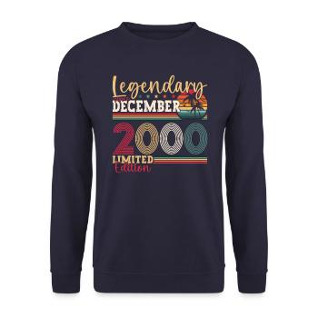 December Year 2000 22nd birthday gift - Unisex Sweatshirt - navy - Front - Alina (178cm) & Michal (187cm)