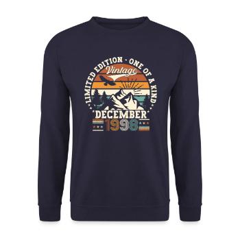 December Born 1998 24th birthday gift - Unisex Sweatshirt - navy - Front - Alina (178cm) & Michal (187cm)