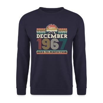 Original December 1967 55th birthday gift - Unisex Sweatshirt - navy - Front - Alina (178cm) & Michal (187cm)