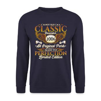 December Year 2006 16th birthday gift - Unisex Sweatshirt - navy - Front - Alina (178cm) & Michal (187cm)