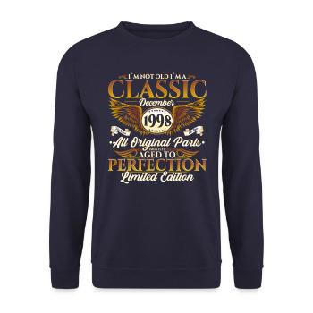 December Born 1998 24th birthday gift - Unisex Sweatshirt - navy - Front - Alina (178cm) & Michal (187cm)
