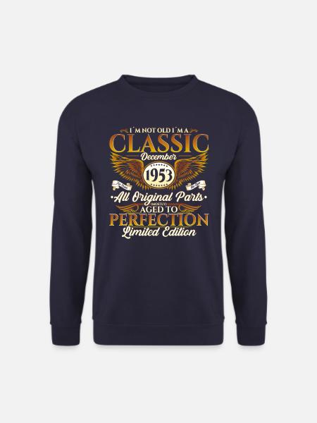 Jahrgang Dezember 1953 69. Geburtstag Geschenk - Unisex Pullover - Navy